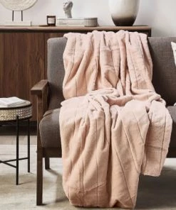 Beliani Couvertures Couverture En Polyester Rose 200x150cm