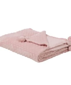 Beliani Couvertures Couverture En Polyester Rose 220x200cm