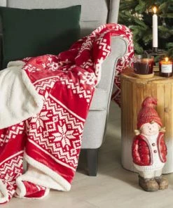 Beliani Couvertures Couverture En Polyester Rouge 200x150cm