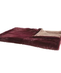 Beliani Couvertures Couverture En Polyester Rouge 220x180cm