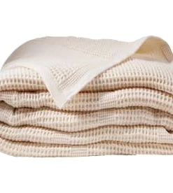 Becquet Couvertures Couverture Légère 150x150 Beige En Coton 300 G/m² -Couvre-lits Soldes 2022 couverture legere 150x150 beige en coton 300 g m2 3