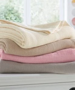 Becquet Couvertures Couverture Légère 150x150 Beige En Coton 300 G/m² -Couvre-lits Soldes 2022 couverture legere 150x150 beige en coton 300 g m2 7