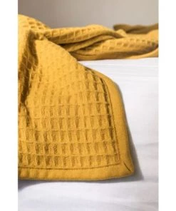 Brun De Vian-Tiran Couvertures Couverture Légère Été En Laine Léger Jaune Moutarde 180x240 Cm -Couvre-lits Soldes 2022 couverture legere ete en laine leger jaune moutarde 180x240 cm 1