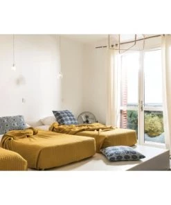 Brun De Vian-Tiran Couvertures Couverture Légère Été En Laine Léger Jaune Moutarde 180x240 Cm -Couvre-lits Soldes 2022 couverture legere ete en laine leger jaune moutarde 180x240 cm 2