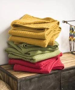 Brun De Vian-Tiran Couvertures Couverture Légère Été En Laine Léger Jaune Moutarde 220x240 Cm -Couvre-lits Soldes 2022 couverture legere ete en laine leger jaune moutarde 220x240 cm 4