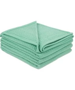 Brun De Vian-Tiran Couvertures Couverture Légère Été En Laine Léger Vert Pistache 180x240 Cm