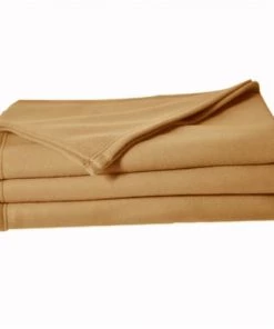 Linandelle Couvertures Couverture Plaid Polaire 320gr En Polyester Beige 240x260 Cm