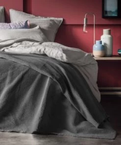 Blanc Cerise Couvre-lits Couvre-lit En Coton 110x240 Cm Lin Naturel -Couvre-lits Soldes 2022 couvre lit en coton 110x240 cm gris fonce