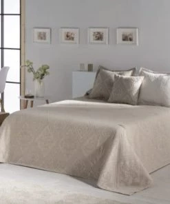 Naf Naf Couvre-lits Couvre Lit En Coton Beige 230x270