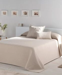 Naf Naf Couvre-lits Couvre Lit En Coton Beige 230x270