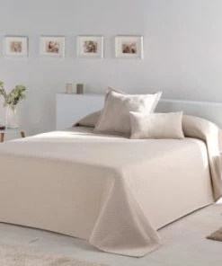 Naf Naf Couvre-lits Couvre Lit En Coton Beige 250x270 -Couvre-lits Soldes 2022 couvre lit en coton beige 250x270 4