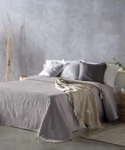 Guy Laroche Couvre-lits Couvre Lit En Coton Gris 230x270