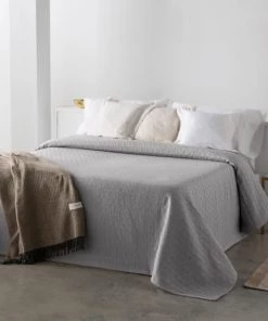 Guy Laroche Couvre-lits Couvre Lit En Coton Gris 250x270