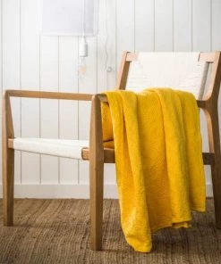 Essix Couvre-lits Couvre-lit En Coton Lavé Jaune Miel 240x260