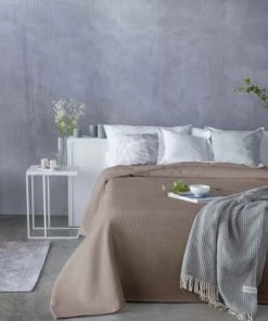 Guy Laroche Couvre-lits Couvre Lit En Coton Marron 180x270