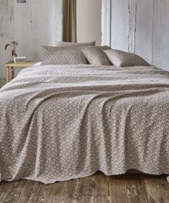 Essix Couvre-lits Couvre Lit En Coton Tissé Beige 260x240
