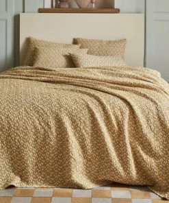 Essix Couvre-lits Couvre Lit En Coton Tissé Jaune 260x240