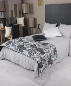 Sud Etoffe Couvre-lits Couvre Lit En Fibre Synthétique Gris 180x250