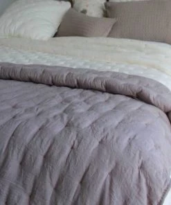 Sud Etoffe Couvre-lits Couvre Lit En Fibre Synthétique Taupe 180x250