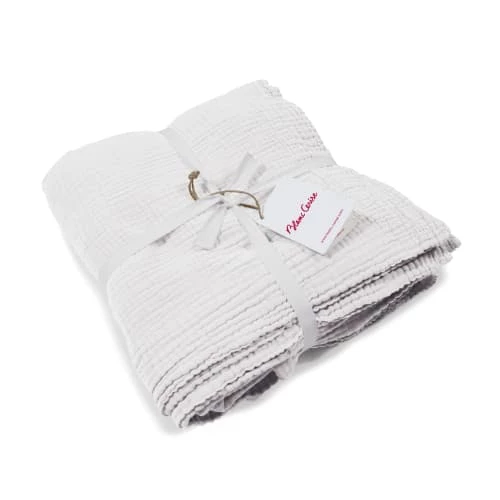 Blanc Cerise Couvre-lits Couvre Lit En Gaze De Coton 240x260 Cm Blanc Craie 5 Blanc Cerise Couvre-lits Couvre Lit En Gaze De Coton 240x260 Cm Blanc Craie – Image 3