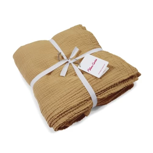 Blanc Cerise Couvre-lits Couvre Lit En Gaze De Coton 240x260 Cm Caramel 4 Blanc Cerise Couvre-lits Couvre Lit En Gaze De Coton 240x260 Cm Caramel – Image 2