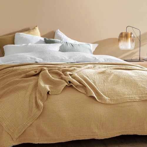 Blanc Cerise Couvre-lits Couvre Lit En Gaze De Coton 240x260 Cm Caramel 3 Blanc Cerise Couvre-lits Couvre Lit En Gaze De Coton 240x260 Cm Caramel