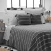 Home Maison Couvre-lits Couvre Lit En Jacquard Rayé Coton Anthracite 220 X 180 -Couvre-lits Soldes 2022 couvre lit en jacquard raye coton anthracite 220 x 180