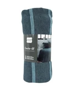 Home Maison Couvertures Couvre Lit En Jacquard Rayé Coton Bleu 220 X 180 -Couvre-lits Soldes 2022 couvre lit en jacquard raye coton bleu 220 x 180 2