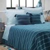 Home Maison Couvre-lits Couvre Lit En Jacquard Rayé Coton Bleu 250 X 230