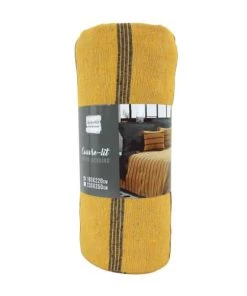 Home Maison Couvre-lits Couvre Lit En Jacquard Rayé Coton Jaune 250 X 230 -Couvre-lits Soldes 2022 couvre lit en jacquard raye coton jaune 250 x 230 3