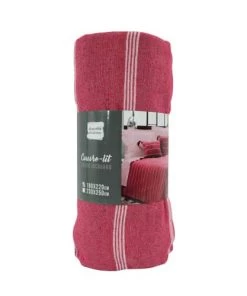 Home Maison Couvre-lits Couvre Lit En Jacquard Rayé Coton Rose 220 X 180 -Couvre-lits Soldes 2022 couvre lit en jacquard raye coton rose 220 x 180 3