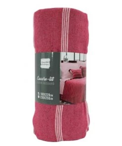 Home Maison Couvre-lits Couvre Lit En Jacquard Rayé Coton Rose 250 X 230 -Couvre-lits Soldes 2022 couvre lit en jacquard raye coton rose 250 x 230 6