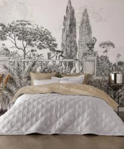 Alexandre Turpault Couvre-lits Couvre Lit En Satin De Coton Bio Gris Et Beige 280x260 -Couvre-lits Soldes 2022 couvre lit en satin de coton bio beige 280x260 1