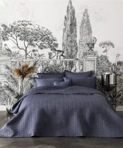 Alexandre Turpault Couvre-lits Couvre Lit En Satin De Coton Bio Bleu 260x240