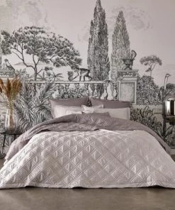 Alexandre Turpault Couvre-lits Couvre Lit En Satin De Coton Bio Gris Et Beige 260x240