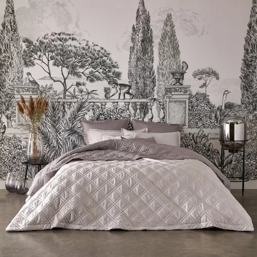 Alexandre Turpault Couvre-lits Couvre Lit En Satin De Coton Bio Gris Et Beige 260x240 3 Alexandre Turpault Couvre-lits Couvre Lit En Satin De Coton Bio Gris Et Beige 260x240