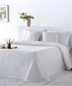 Guy Laroche Couvre-lits Couvre-lit Jacquard 230x270 Cm Blanc -Couvre-lits Soldes 2022 couvre lit jacquard 230x270 cm ecru 7