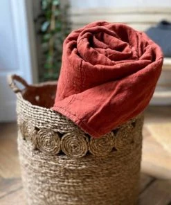 Passage Vernet Couvre-lits Couvre-lit Lin Et Coton Bergen Rouge 230x250 Cm -Couvre-lits Soldes 2022 couvre lit lin et coton bergen rouge 230x250 cm 1