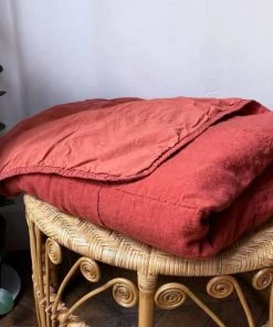 Passage Vernet Couvre-lits Couvre-lit Lin Et Coton Bergen Rouge 230x250 Cm -Couvre-lits Soldes 2022 couvre lit lin et coton bergen rouge 230x250 cm 2