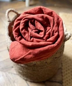 Passage Vernet Couvre-lits Couvre-lit Lin Et Coton Bergen Rouge 230x250 Cm -Couvre-lits Soldes 2022 couvre lit lin et coton bergen rouge 230x250 cm 4