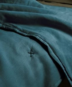 Madura Couvre-lits Couvre-lit Matelassé 225x280 Cm Pétrole Et Bourdon Noir En Lin -Couvre-lits Soldes 2022 couvre lit matelasse 225x280 cm petrole et bourdon noir en lin 2