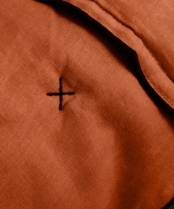 Madura Couvre-lits Couvre-lit Matelassé 225x280 Cm Terracotta Et Bourdon Noir En Lin -Couvre-lits Soldes 2022 couvre lit matelasse 225x280 cm terracotta et bourdon noir en lin 3