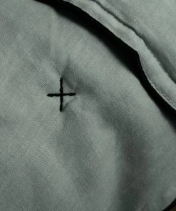 Madura Couvre-lits Couvre-lit Matelassé 225x280 Cm Vert De Gris Et Bourdon Noir En Lin -Couvre-lits Soldes 2022 couvre lit matelasse 225x280 cm vert de gris et bourdon noir en lin 3