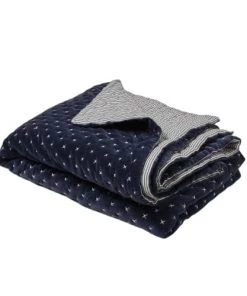 Madura Couvre-lits Couvre-lit Matelassé 240x260 Cm Bleu Nuit