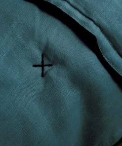 Madura Couvre-lits Couvre-lit Matelassé 250x280 Cm Pétrole Et Bourdon Noir En Lin -Couvre-lits Soldes 2022 couvre lit matelasse 250x280 cm petrole et bourdon noir en lin 3