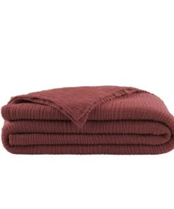 Essix Couvre-lits Couvre-lit Uni En Gaze De Coton Rouge 260x240