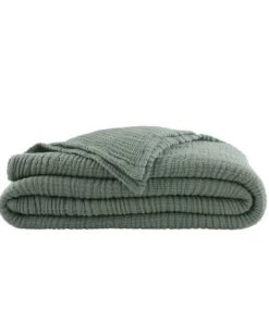 Essix Couvre-lits Couvre Lit Uni En Gaze De Coton Sauge 240x260