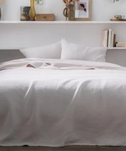 Essix Couvre-lits Couvre-lit Uni En Jacquard De Coton Greige 240x260