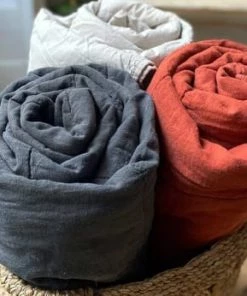 Passage Vernet Couvre-lits Couvre-lit XL En Lin Lavé Gris Anthracite Doublure En Percale De Coton -Couvre-lits Soldes 2022 couvre lit xl en lin lave gris anthracite doublure en percale de coton 4