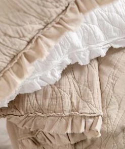 Montéléone Couvre-lits Dessus De Lit En Coton Beige 180X260 Cm -Couvre-lits Soldes 2022 dessus de lit en coton beige 180x260 cm 2